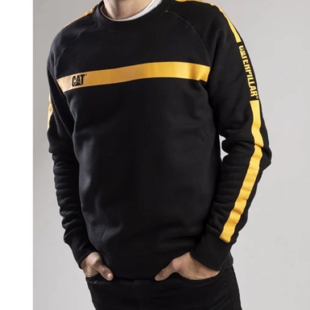 caterpillar icon stripe pullover hoodie
